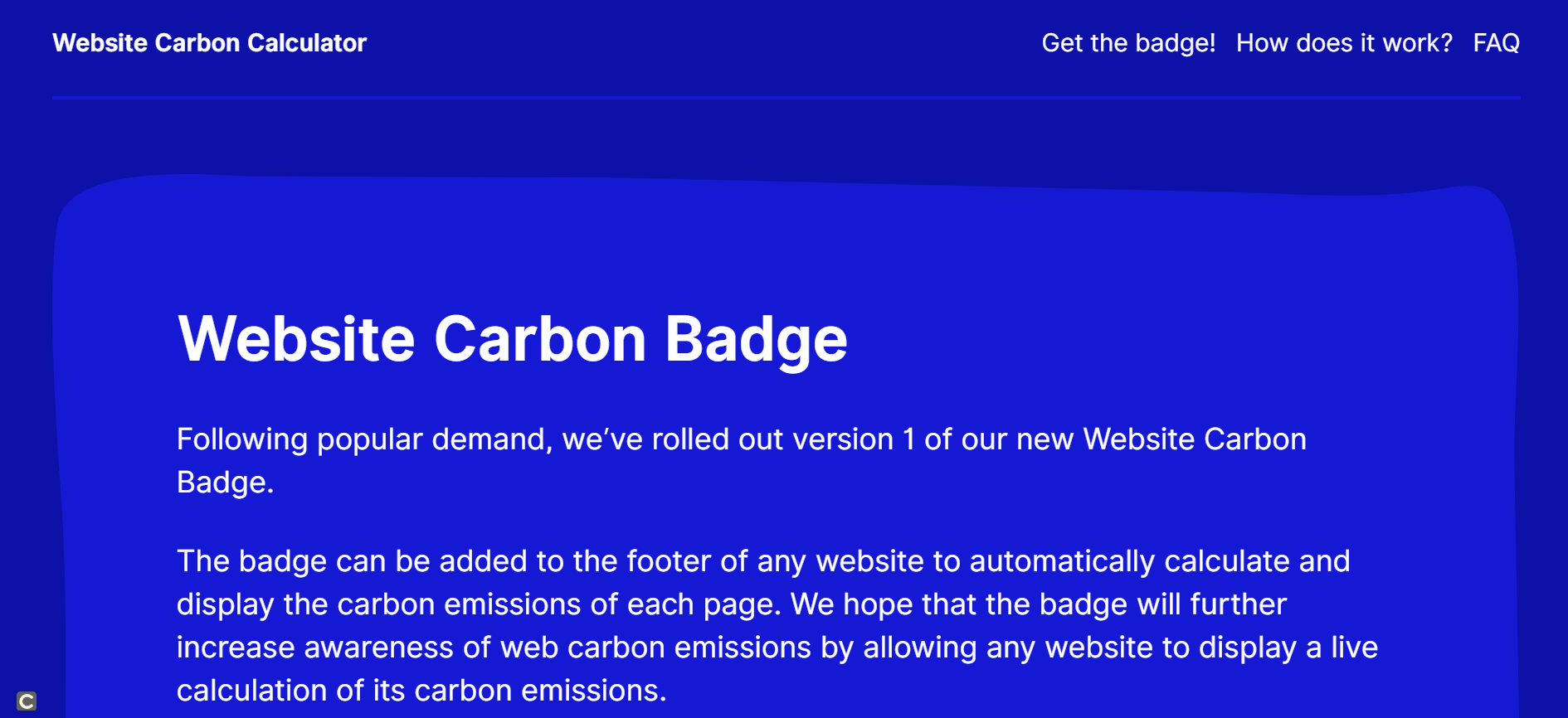 Web site carbon