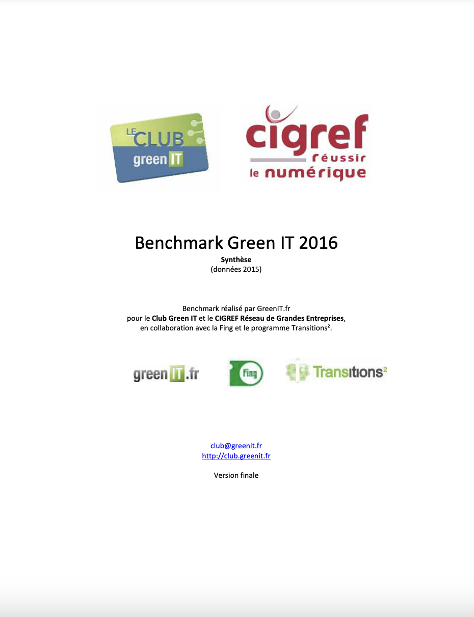 Benchmark GreenIT 2016