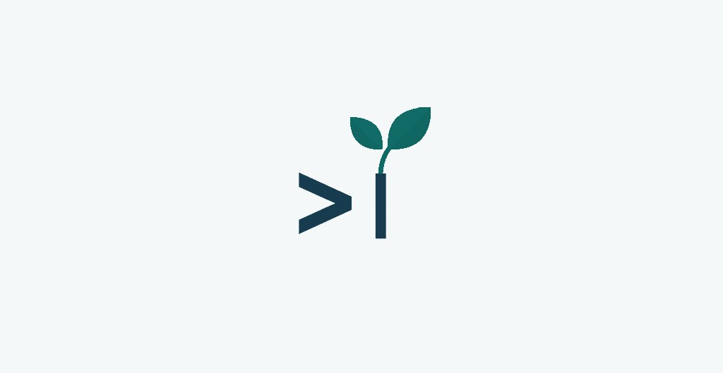 Invite de terminal dont le curseur est une jeune pousse, aux couleurs de l'Institut du Numérique Responsable