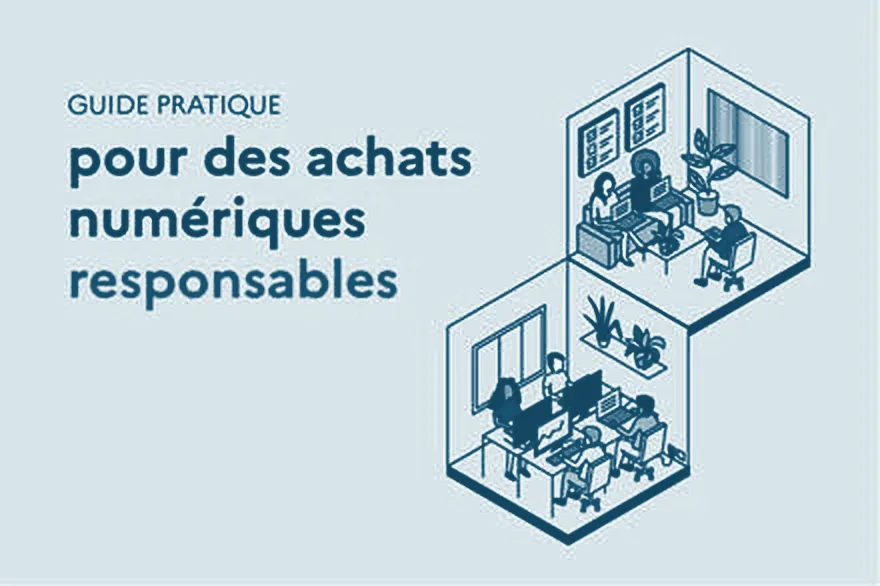 Illustration d’un bureau et d’équipements informatiques.